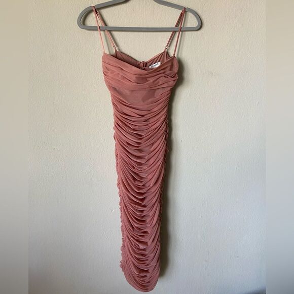 House Of CB Sirene Midi Pink Dress Rose Size XS - Picture 14 of 16